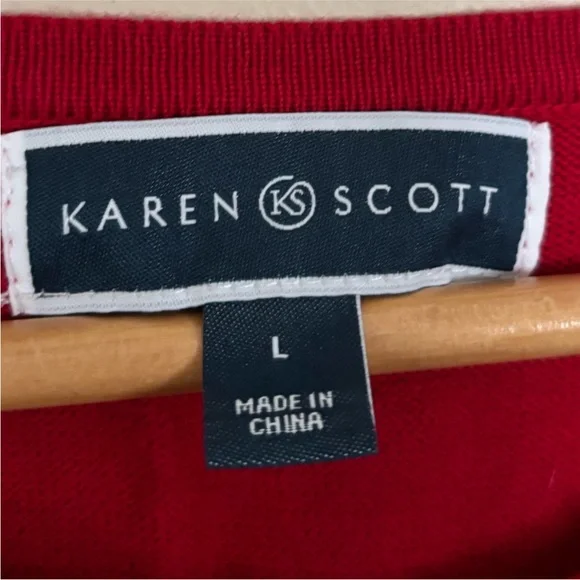 NWT Karen Scott Cotton Colorblocked Sweater - Picture 4 of 4